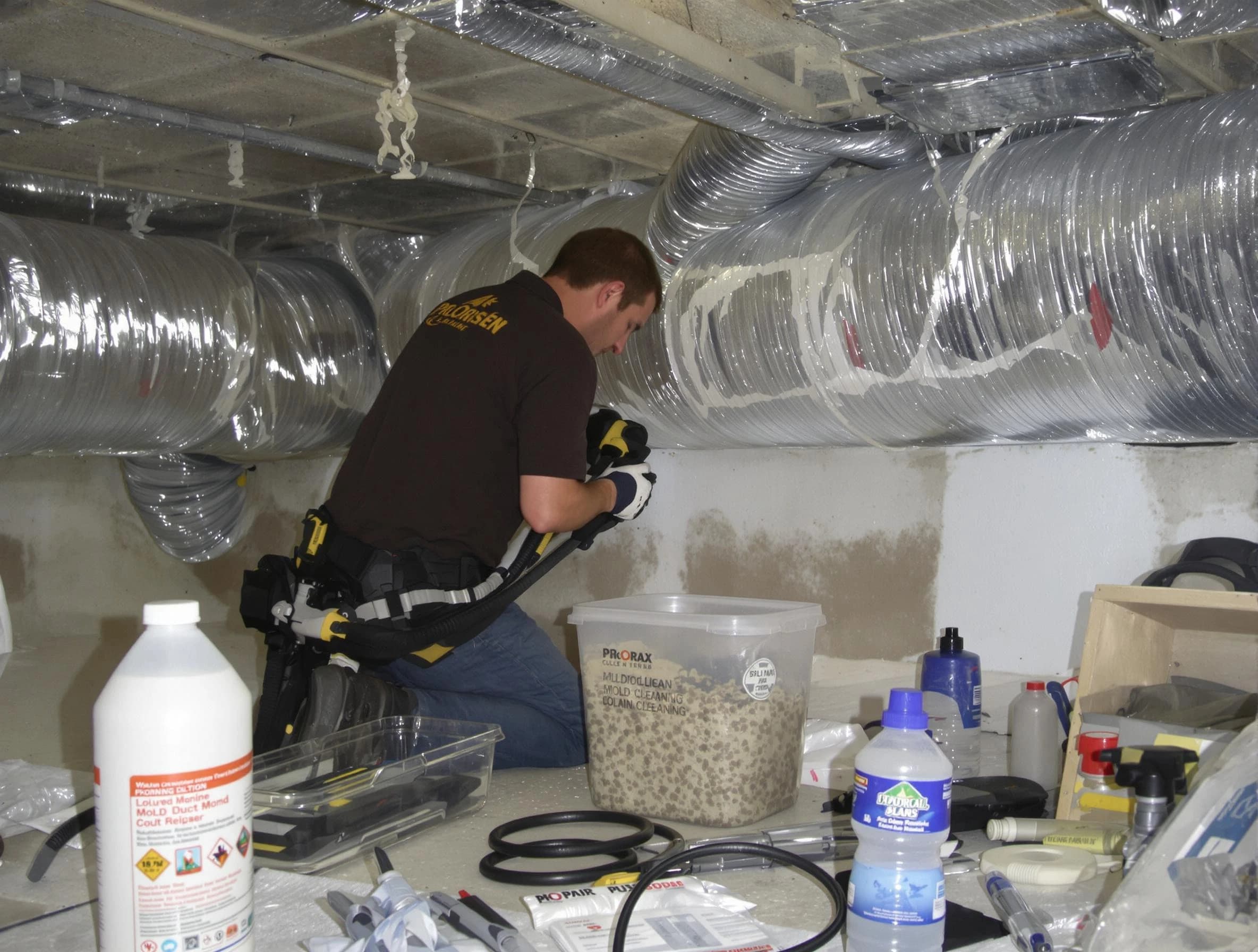 Boulder Air Duct Cleaning specialist performing professional mold removal from air ducts in Boulder