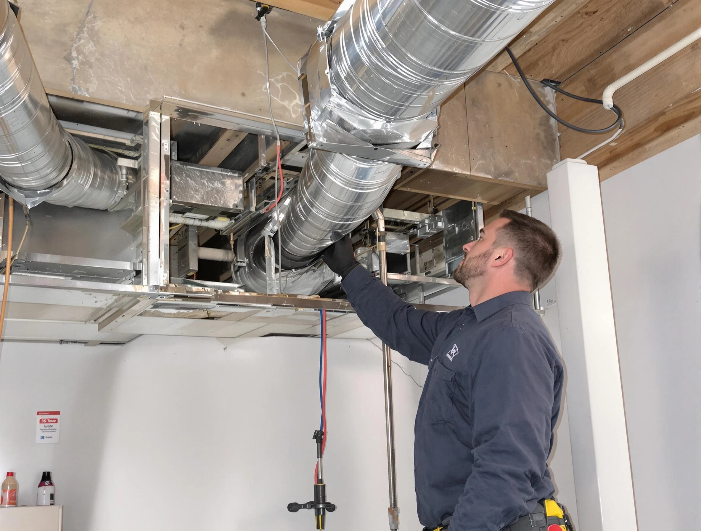 Boulder Air Duct Cleaning technician performing professional air duct repair using specialized tools in Boulder
