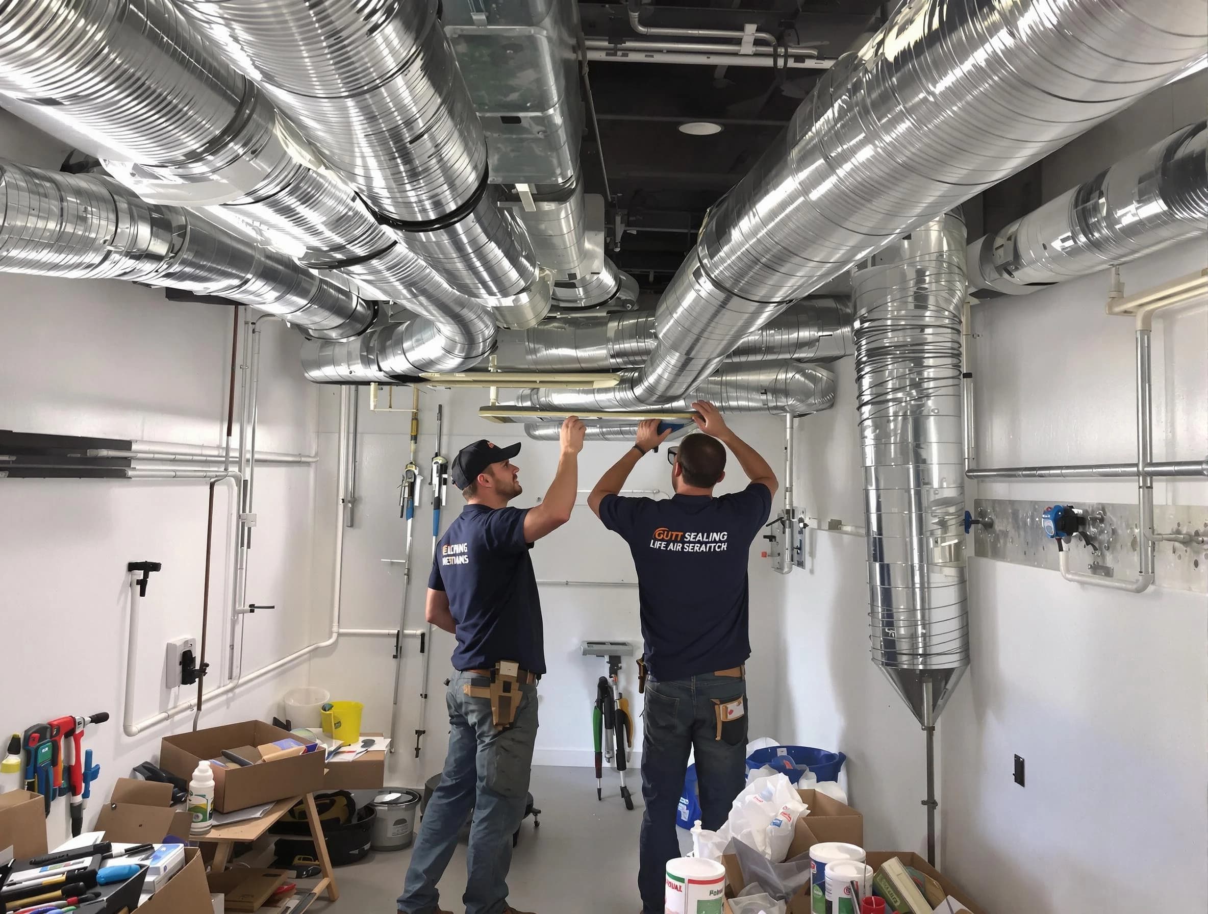 Boulder Air Duct Cleaning technician applying professional duct sealing solutions in Boulder