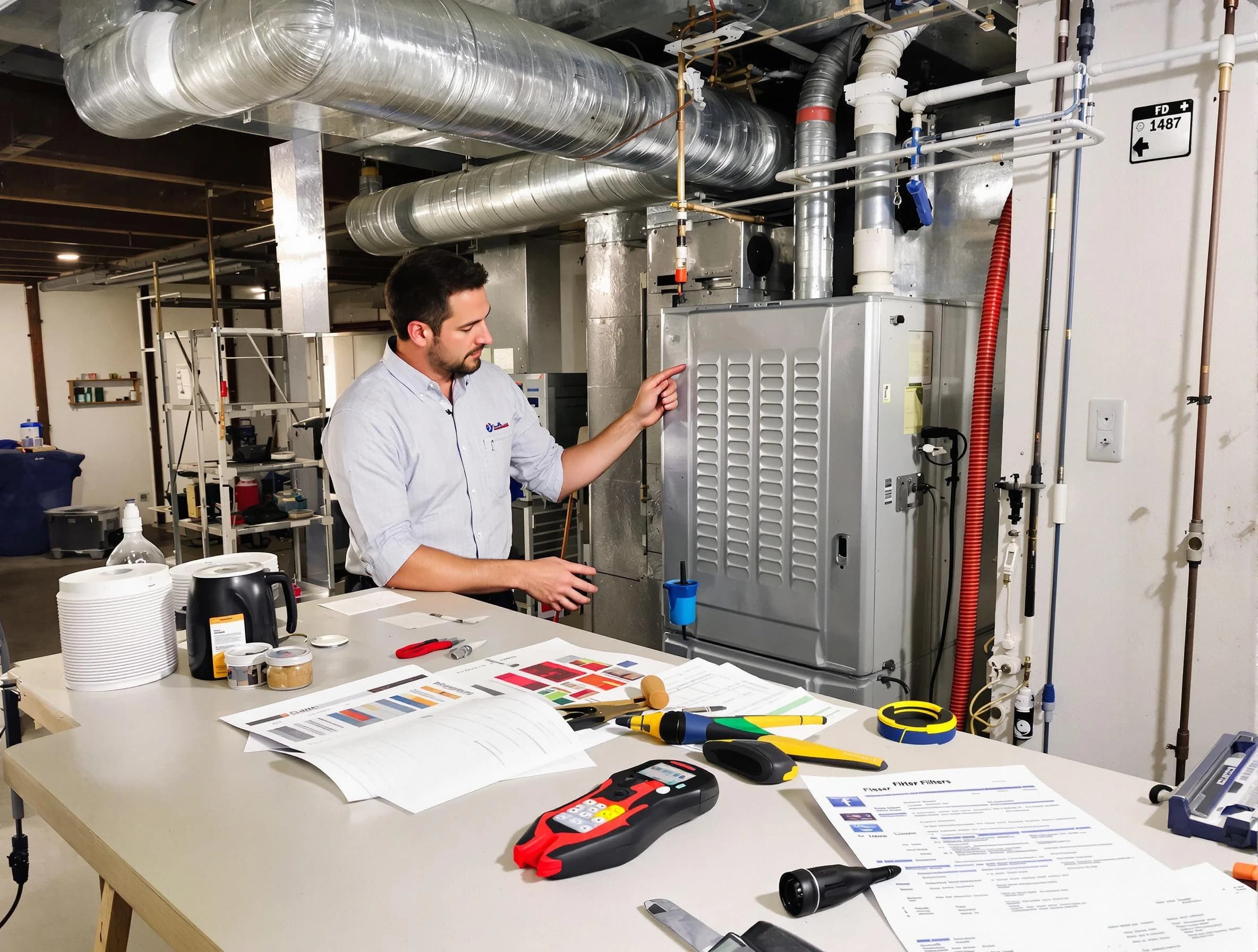 Boulder Air Duct Cleaning inspector conducting detailed filter system evaluation using professional diagnostic tools in Boulder