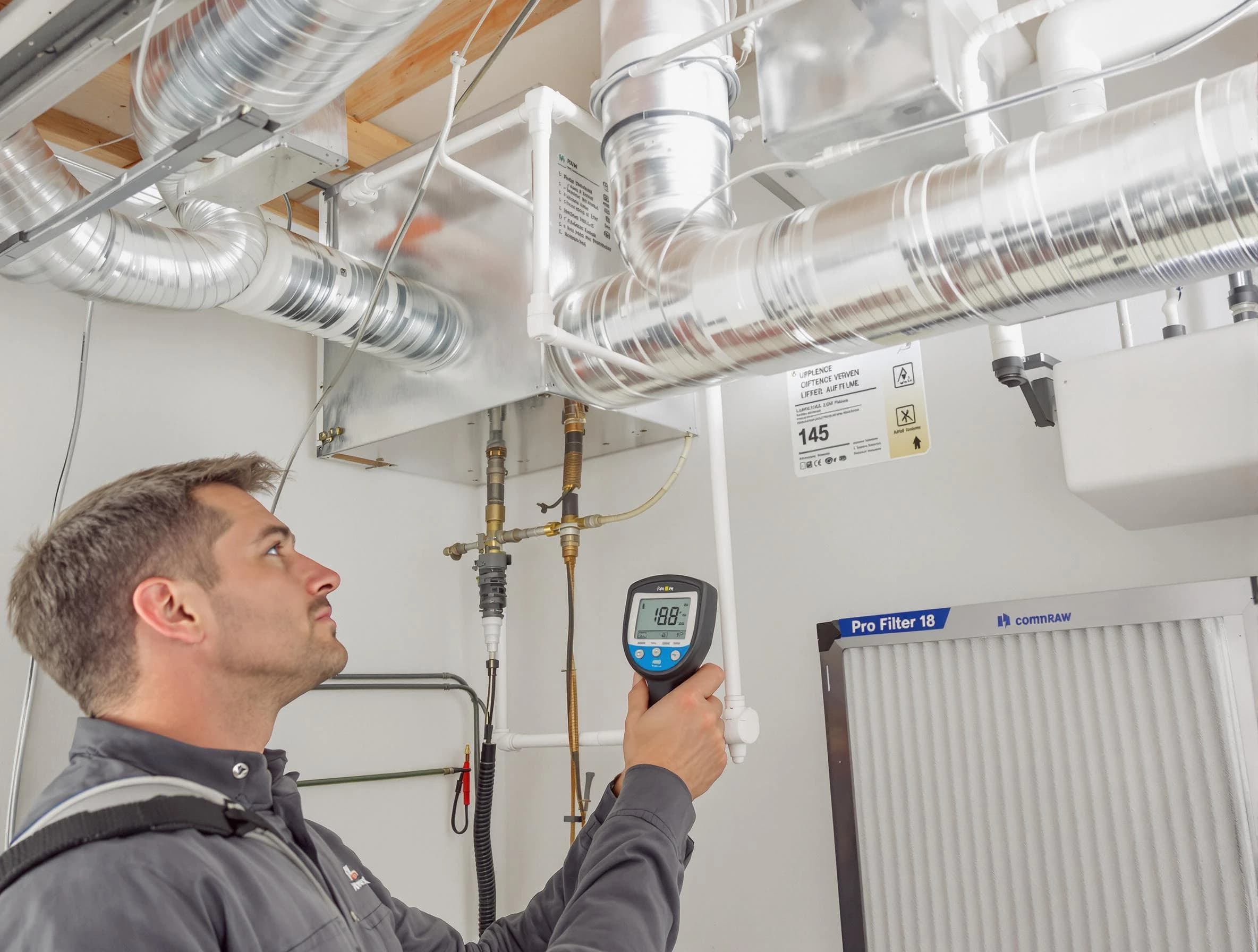 Boulder Air Duct Cleaning expert conducting detailed filter system inspection using diagnostic tools in Boulder