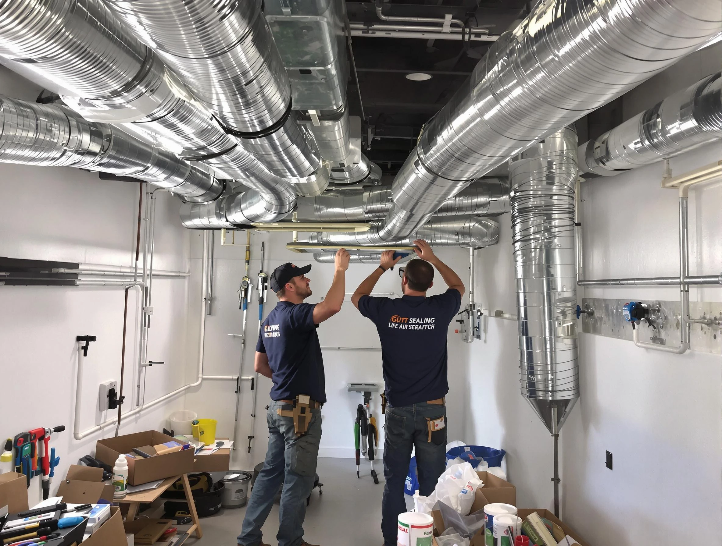 Boulder Air Duct Cleaning technician applying professional duct sealing solutions in Boulder