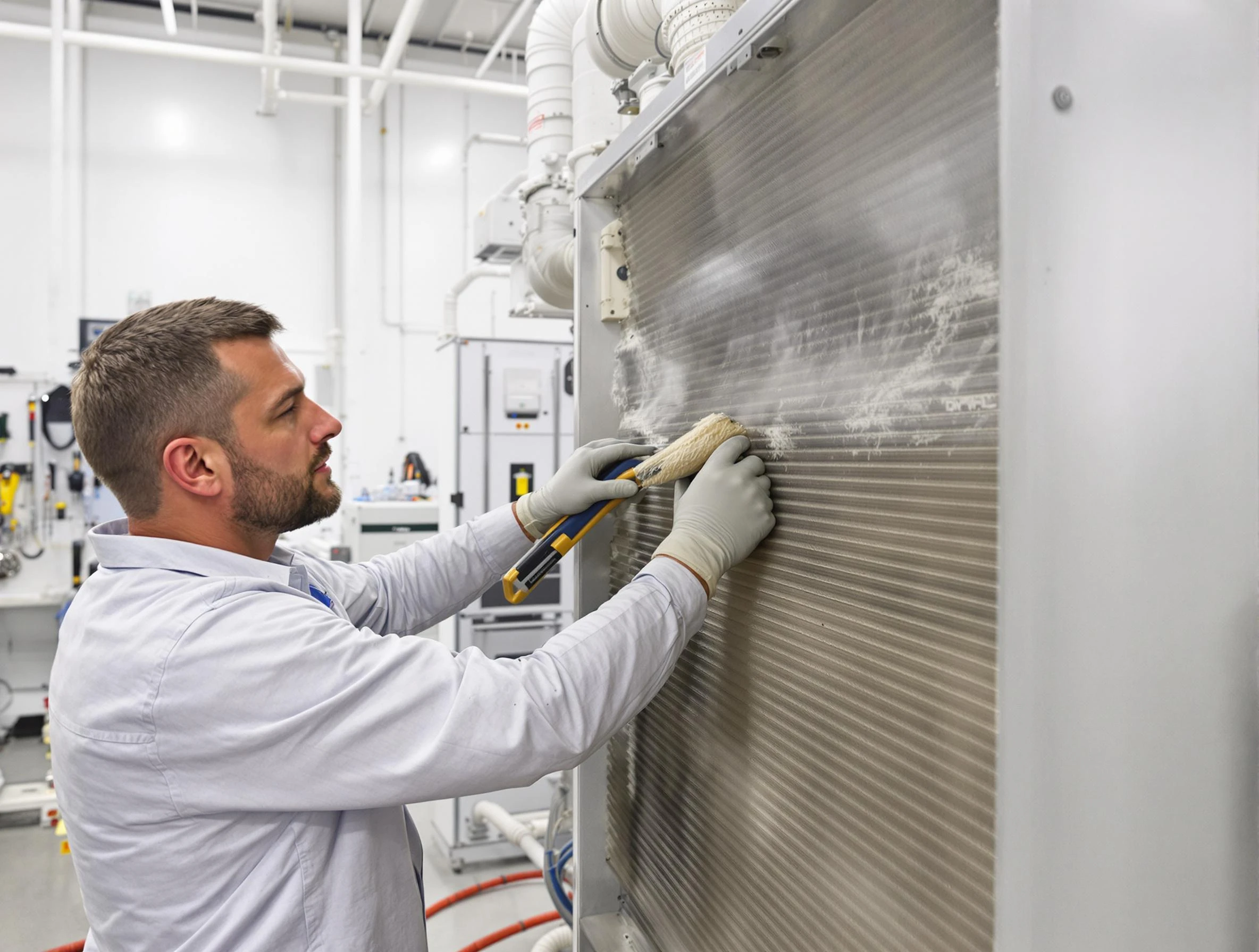 Boulder Air Duct Cleaning technician performing precision commercial coil cleaning at a Boulder business
