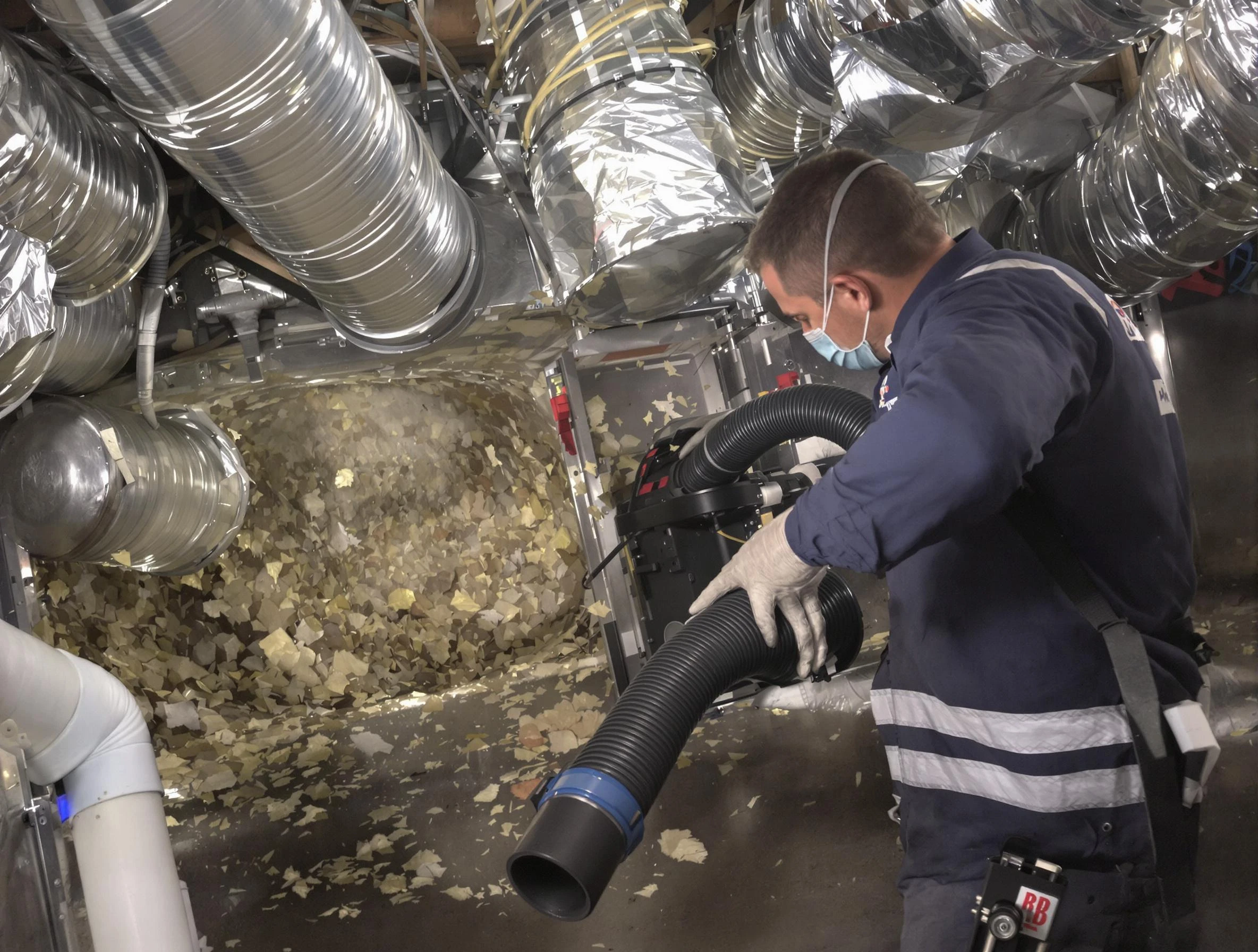 Boulder Air Duct Cleaning specialist operating negative pressure cleaning equipment for thorough duct maintenance in Boulder